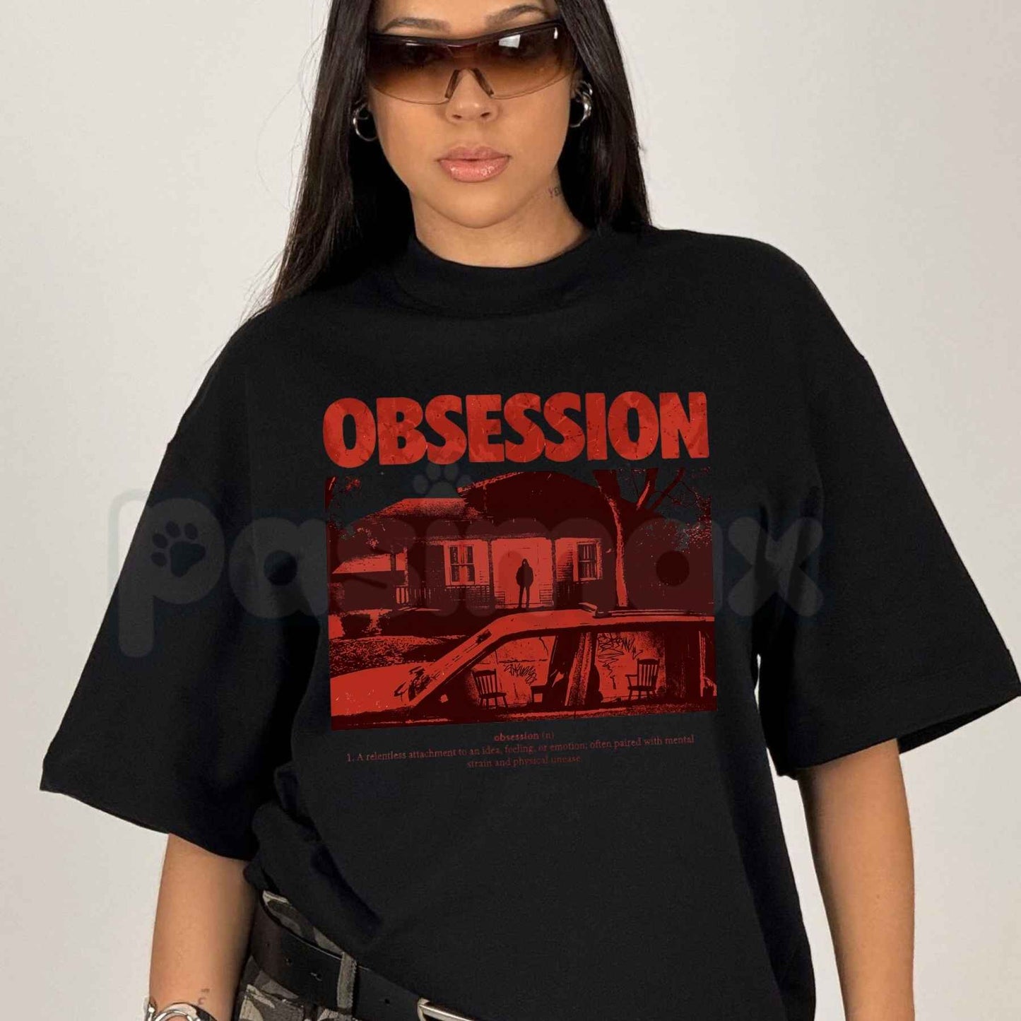 Obsession Retro Horror Graphic T-Shirt – Vintage 80s Thriller Movie Unisex Cotton Tee-Pasimax