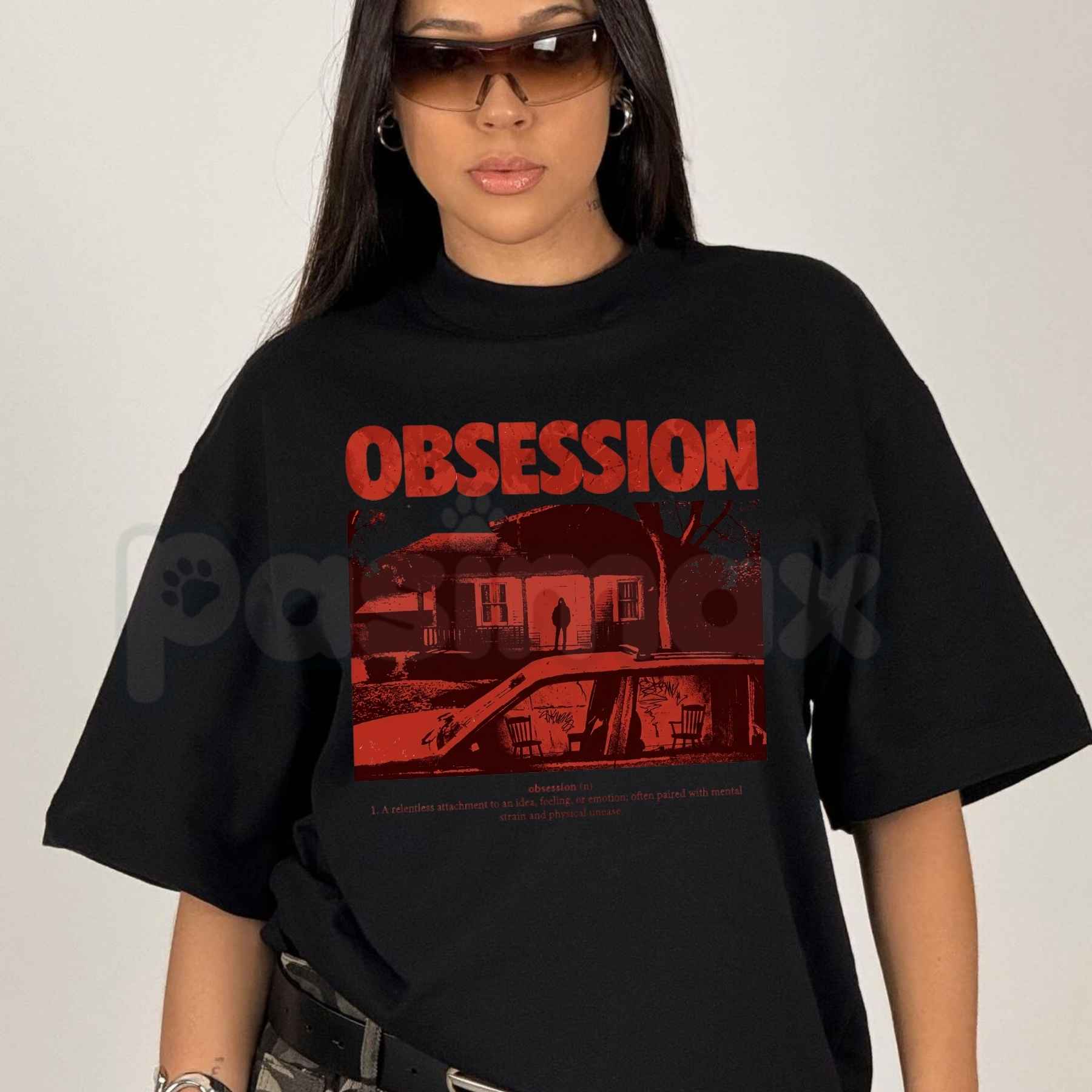 Obsession Retro Horror Graphic T-Shirt – Vintage 80s Thriller Movie Unisex Cotton Tee-Pasimax