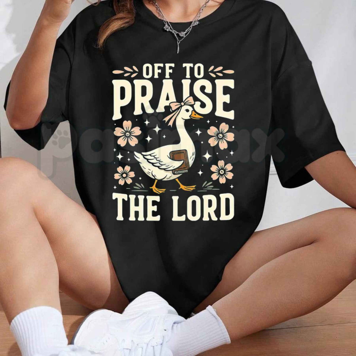 Off to Praise the Lord T-Shirt – Silly Goose Christian Faith Trendy Tee-Pasimax