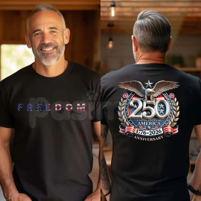 Official Freedom 250th Anniversary T-Shirt – USA 250 Years Independence 1776–2026 Graphic Tee-Pasimax