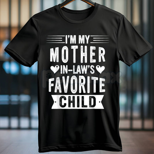 "Officially the Favorite" Mother-In-Law Tee - Sibling Rivalry Humor Shirt, Best In-Law Gift, Funny Family Status Apparel-Pasimax