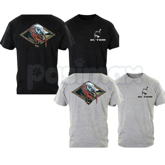Ol’ Tom Wild Turkey Hunting T-Shirt – Vintage Wildlife Graphic Tee, Premium 100% Cotton Hunter Gift Idea, Soft Lived-In Heavyweight Outdoor Camo Style Top, Made in USA-Pasimax