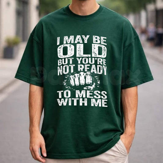 Old But Dangerous Graphic T-Shirt – Funny Senior Citizens Retro Tee, Humorous Sarcastic Old Man Unisex Apparel-Pasimax
