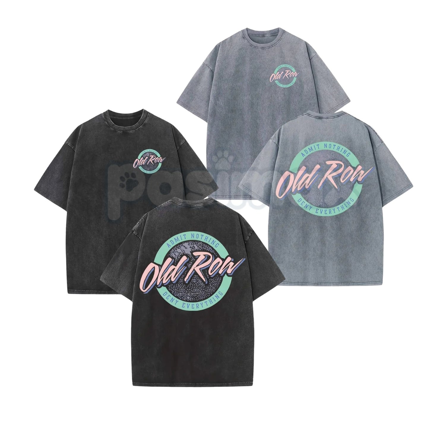 Old Row Men's Vintage Washed Batik T-Shirt – Retro Coastal Graphic Streetwear Tee-Pasimax