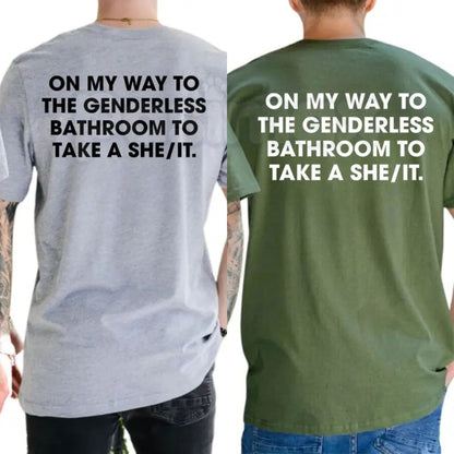 "On My Way" Genderless Graphic T-Shirt – Minimalist Modern Fluid Fit Unisex Crewneck Tee-Pasimax