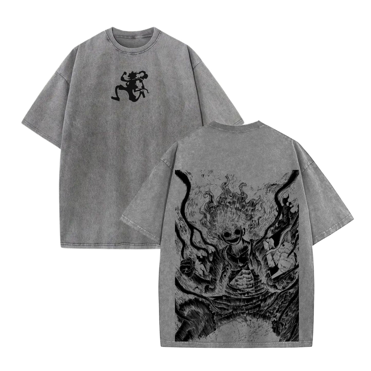 One Piece "Luffy Joyboy" Retro Vintage T-Shirt – Unisex Anime Acid Washed Tee-Pasimax