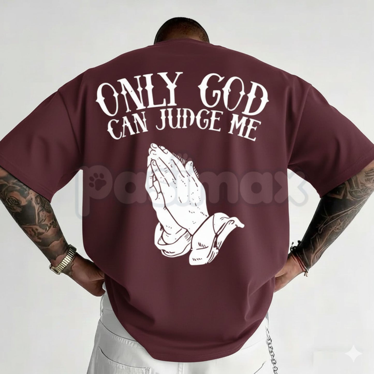 "Only God Can Judge Me" Graphic T-Shirt - Inspirational Faith Streetwear Tee, Bold Spiritual Statement Shirt, Classic Urban Legend Graphic Apparel-Pasimax