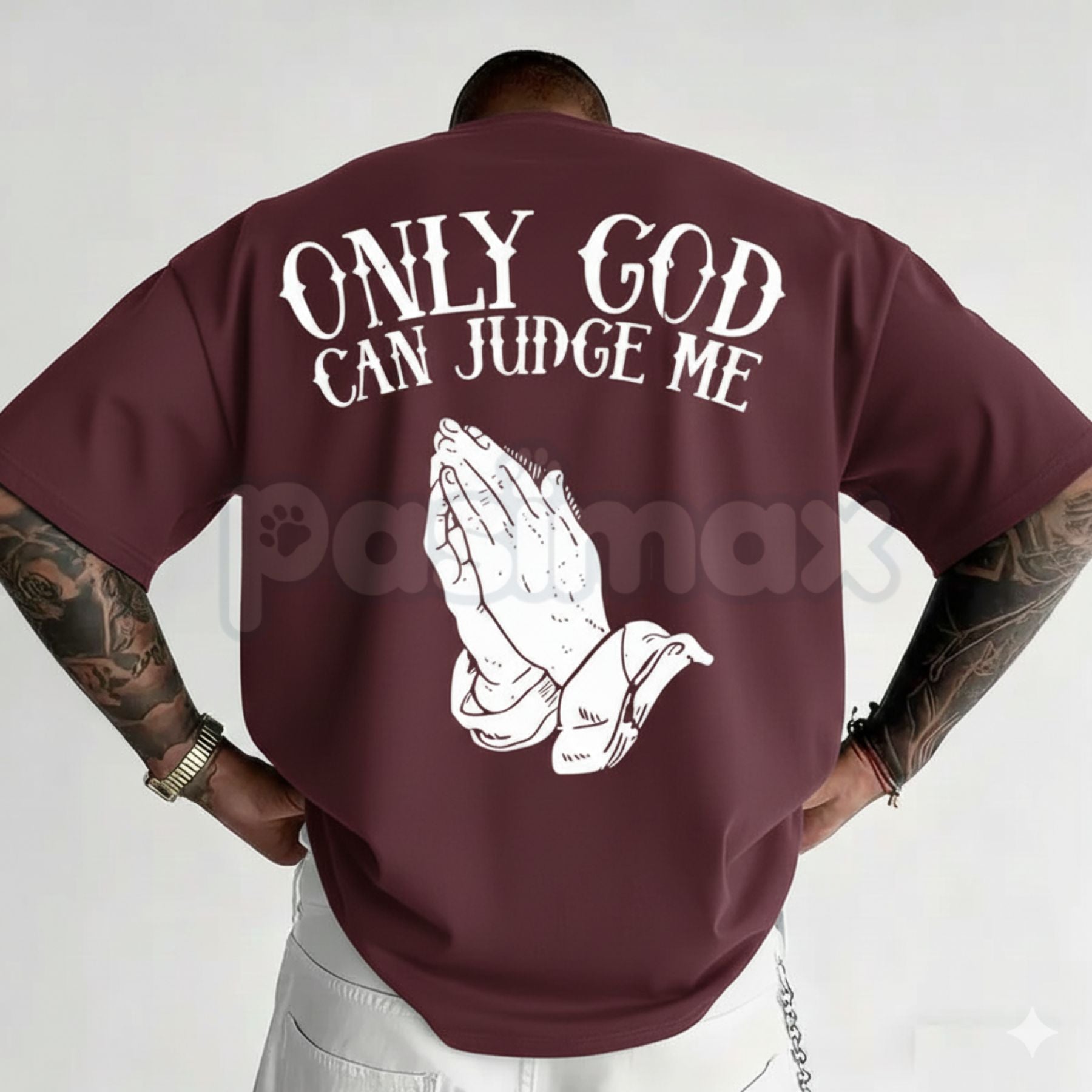 "Only God Can Judge Me" Graphic T-Shirt - Inspirational Faith Streetwear Tee, Bold Spiritual Statement Shirt, Classic Urban Legend Graphic Apparel-Pasimax