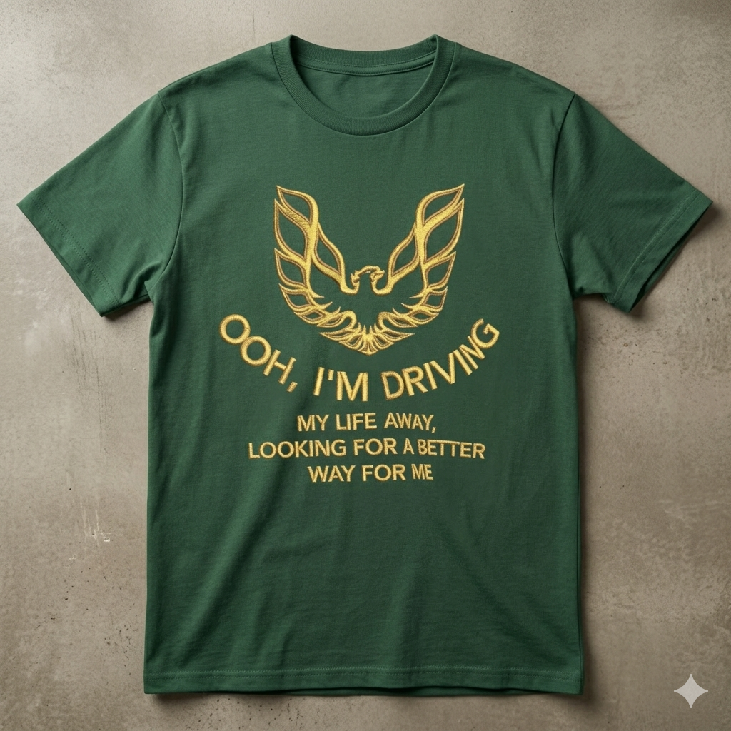 "Ooh I'm Driving My Life Away" T-Shirt – Vintage Country-Rock Trucker Graphic Tee-Pasimax