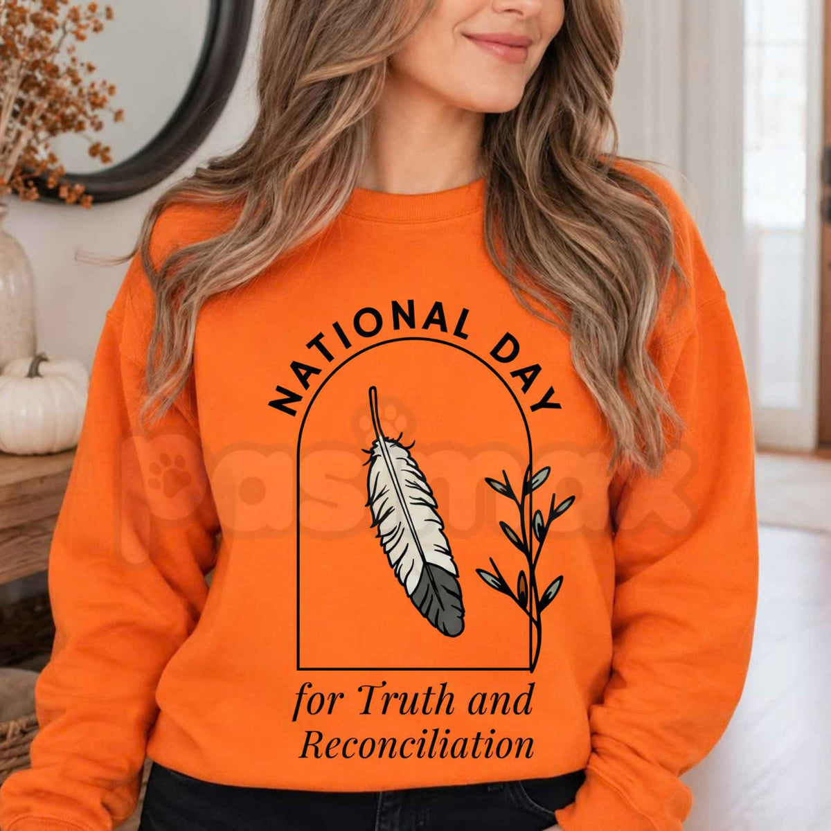 Orange Shirt Day Sweatshirt | Truth And Reconciliation Native Feather Crewneck-Pasimax