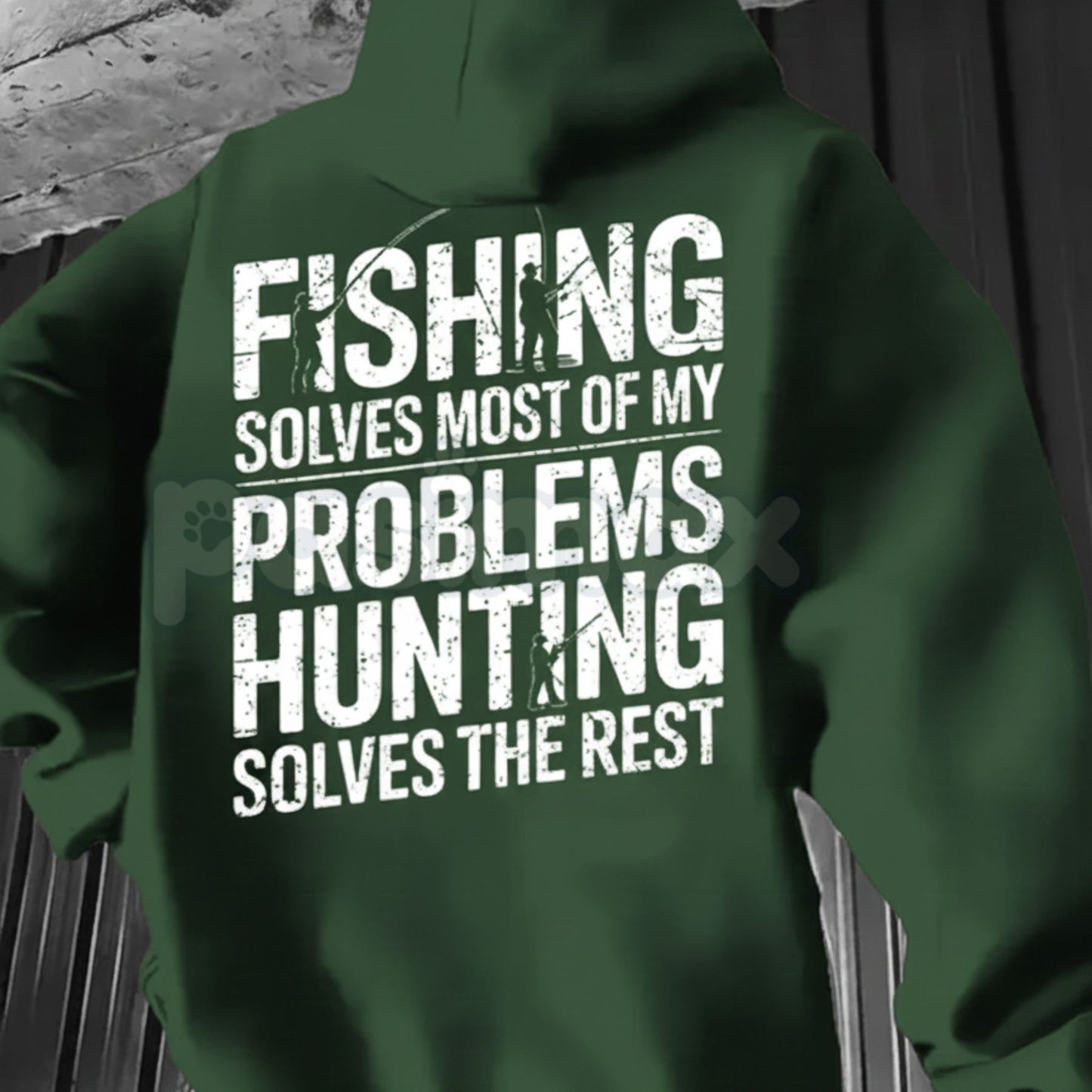 Outdoorsman’s Therapy Hoodie – Fishing & Hunting Problem Solver Pullover, Rugged Sportsman Apparel, Unisex-Pasimax