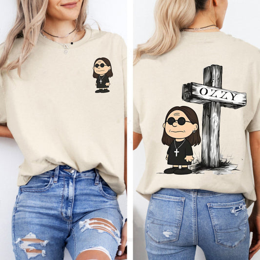 Ozzy Osbourne Tribute Tee - Charlie Brown Rock Band Graphic Shirt, Funny Rock & Cartoon Mashup-Pasimax
