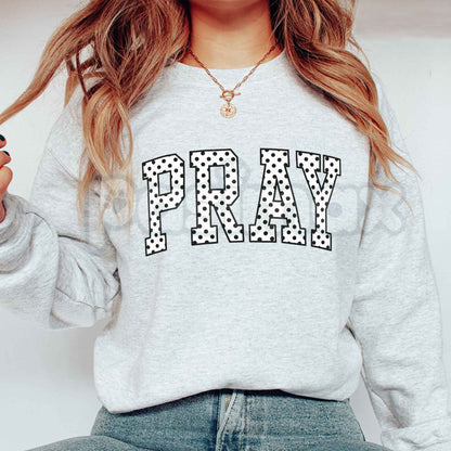PRAY Graphic Sweatshirt | Vintage Christian Faith Crewneck-Pasimax
