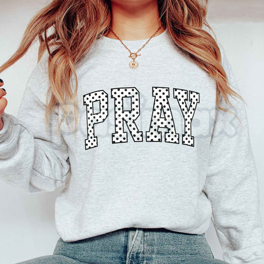 PRAY Graphic Sweatshirt | Vintage Christian Faith Crewneck-Pasimax