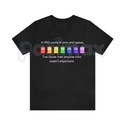 PRIDE Rainbow Police Box T-Shirt – 11th Doctor Quote LGBT Pride Month Whovian Graphic Tee-Pasimax