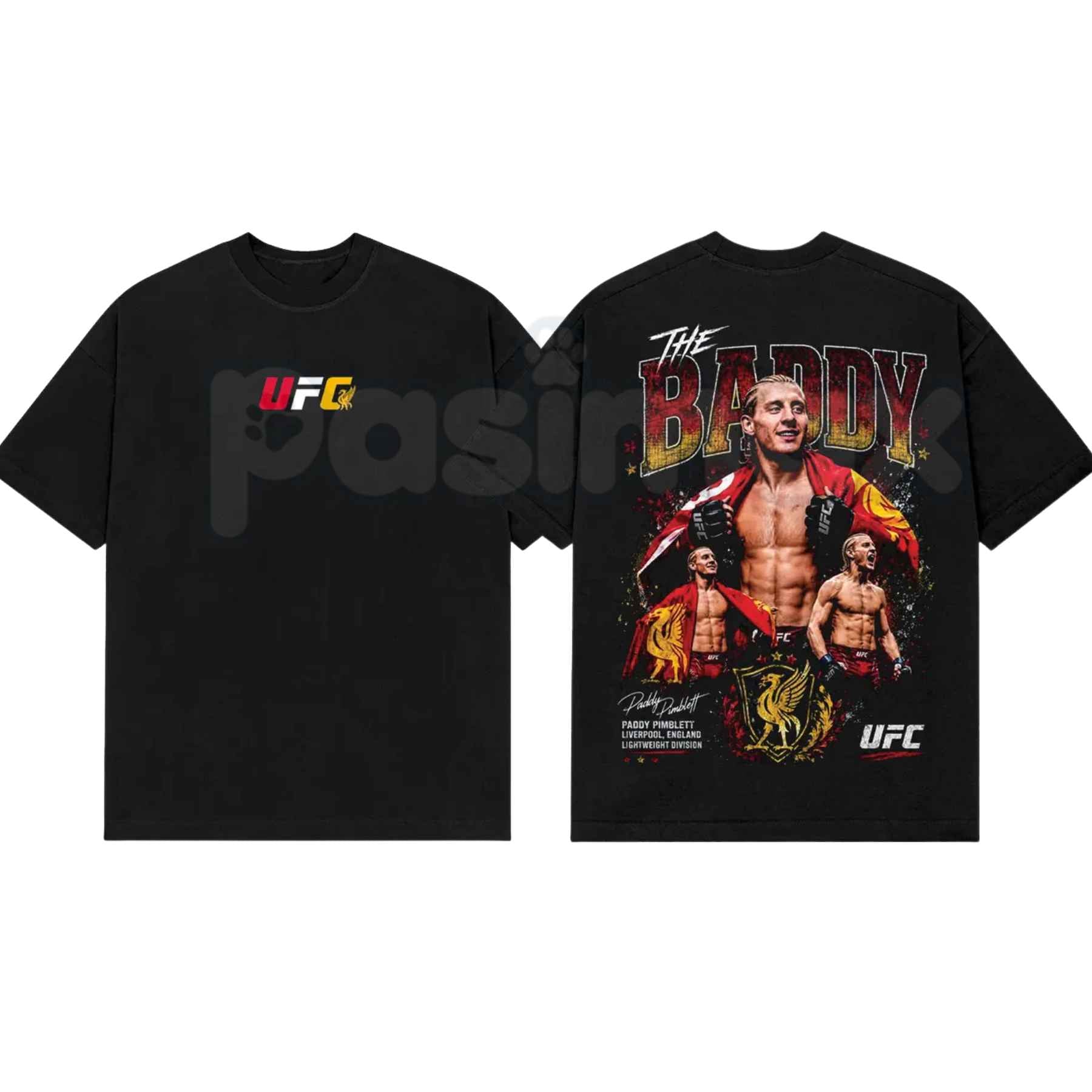 Paddy The Baddy Pimblett UFC Heavy Cotton Shirt – Vintage MMA Fan Graphic Tee, Legendary Liverpool Scouse Fighter Unisex Premium Streetwear T-Shirt-Pasimax