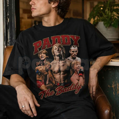 Paddy The Baddy UFC Graphic T-Shirt – Vintage MMA Fight Night Unisex Cotton Tee-Pasimax