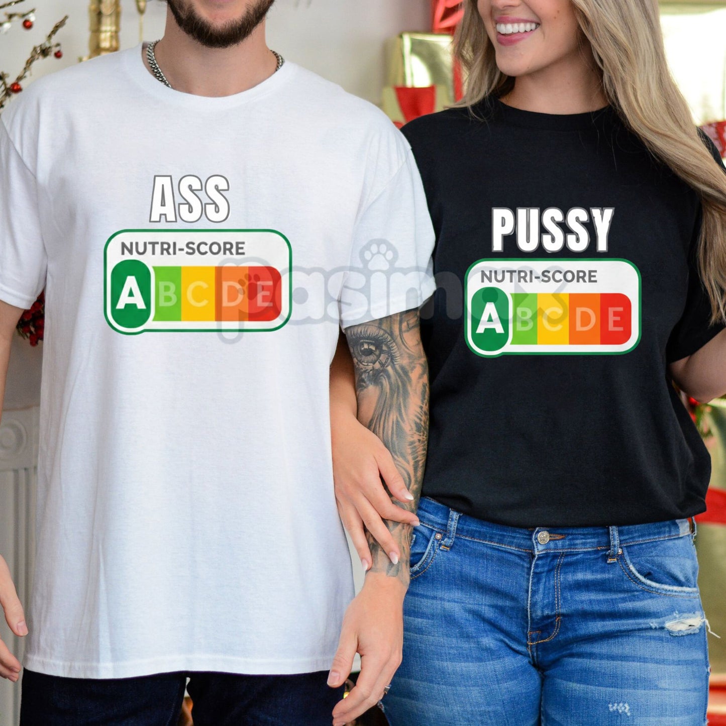 Parody Nutri-Score "P" and "A" T-Shirts - Funny Nutrition Grade Tees, Unisex Food Joke Slogan Apparel, Trendy Diet Humor Gift-Pasimax