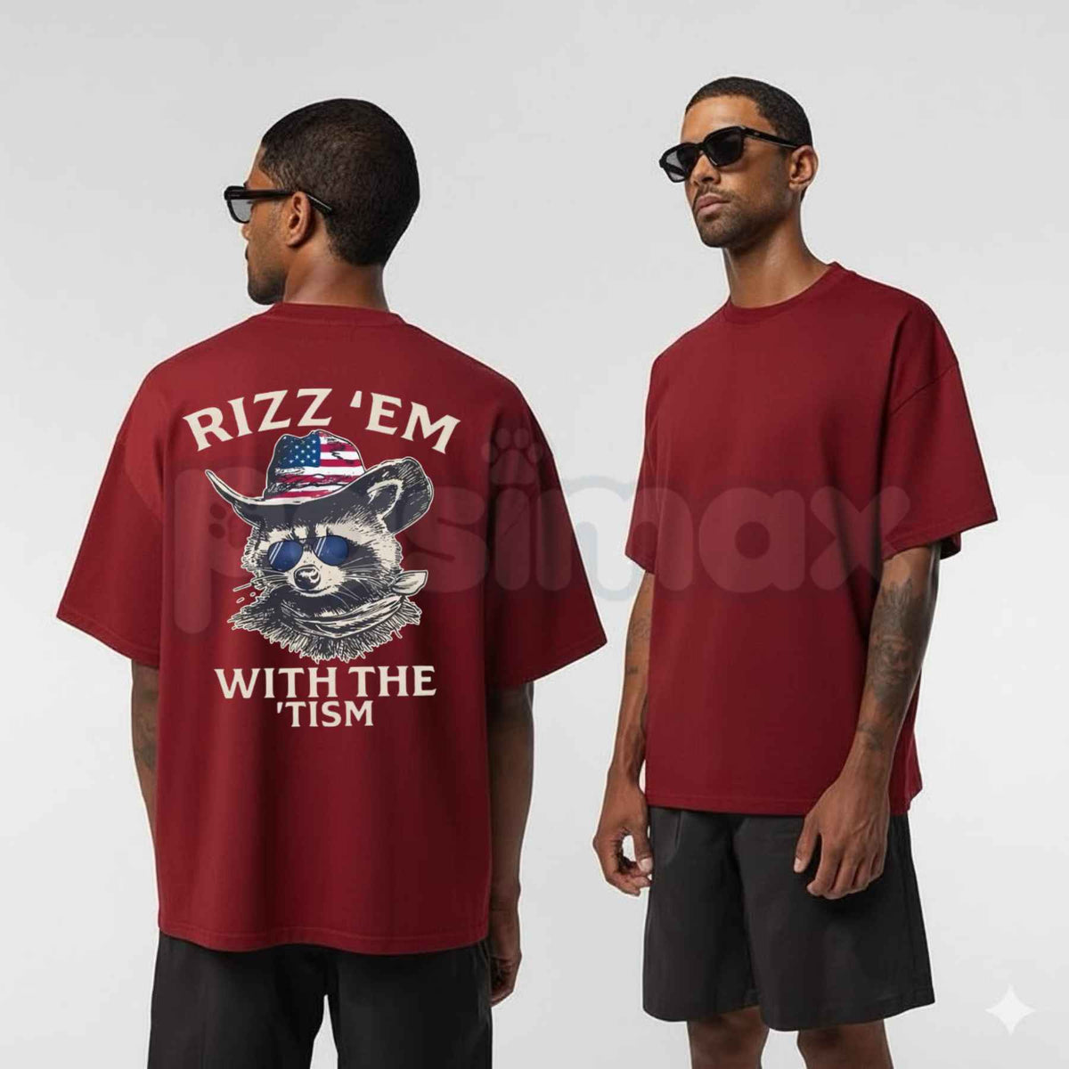 Patriotic Rizz Em With The Tism T-Shirt – Funny Cool Raccoon Patriotic Unisex Tee-Pasimax