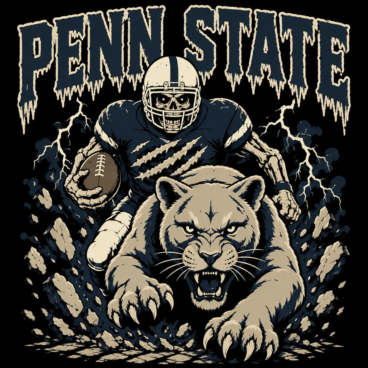 Vintage College Football Skull Sweatshirt | Retro All Teams Sports Top