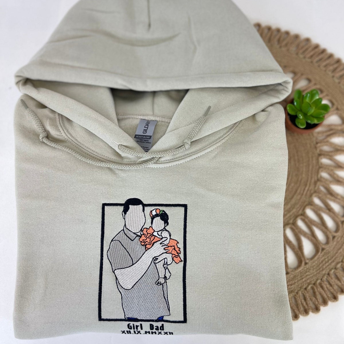 Personalized Family Sweatshirt, Custom Embroidered Portrait from Photo On Hoodie, Threads of Love Sweatshirt