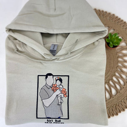 Personalized Family Sweatshirt, Custom Embroidered Portrait from Photo On Hoodie, Threads of Love Sweatshirt