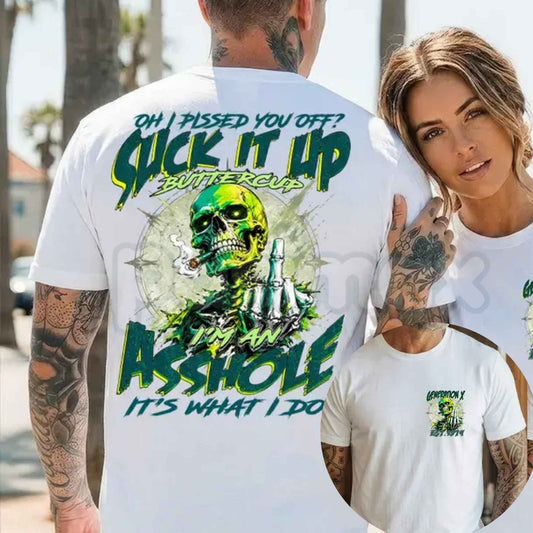 Personalized Gen X Suck It Up Buttercup Shirt – Funny Skull Graphic Tee, Custom Year Sarcastic Unisex T-Shirt-Pasimax