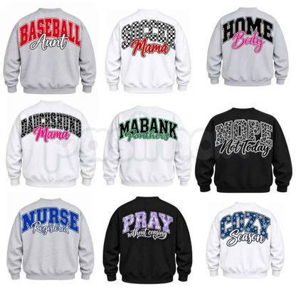 Personalized Trendy Back Print Sweatshirt | Custom Graphic Aesthetic Crewneck-Pasimax