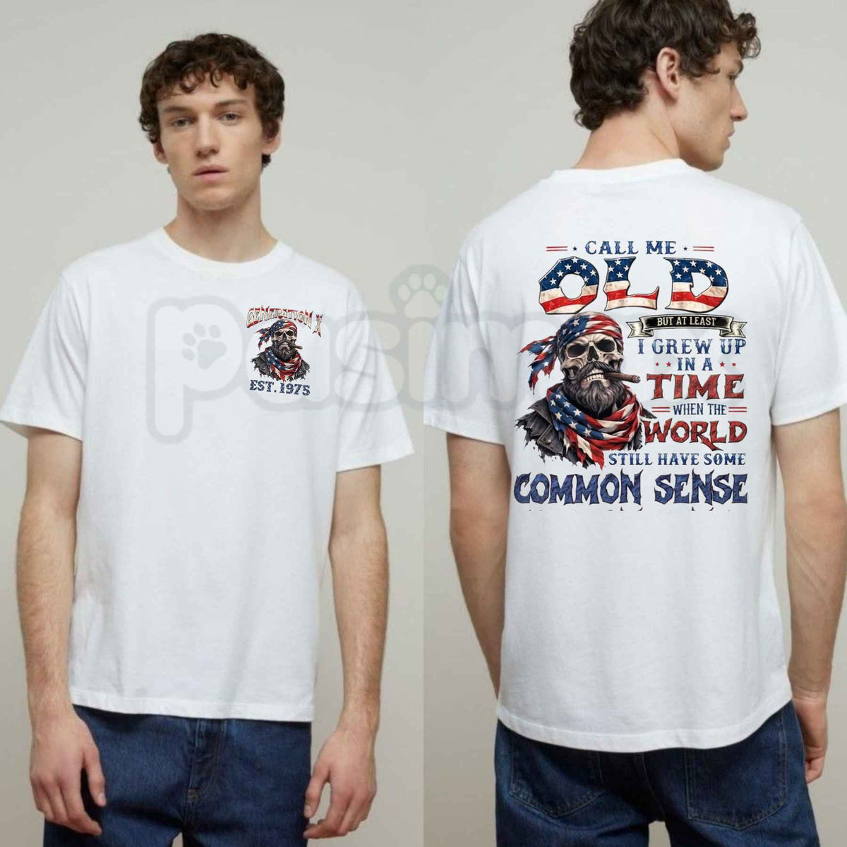 Personalized Year 1965-1980 Gen X T-Shirt – Call Me Old Fashioned Common Sense Unisex Tee-Pasimax