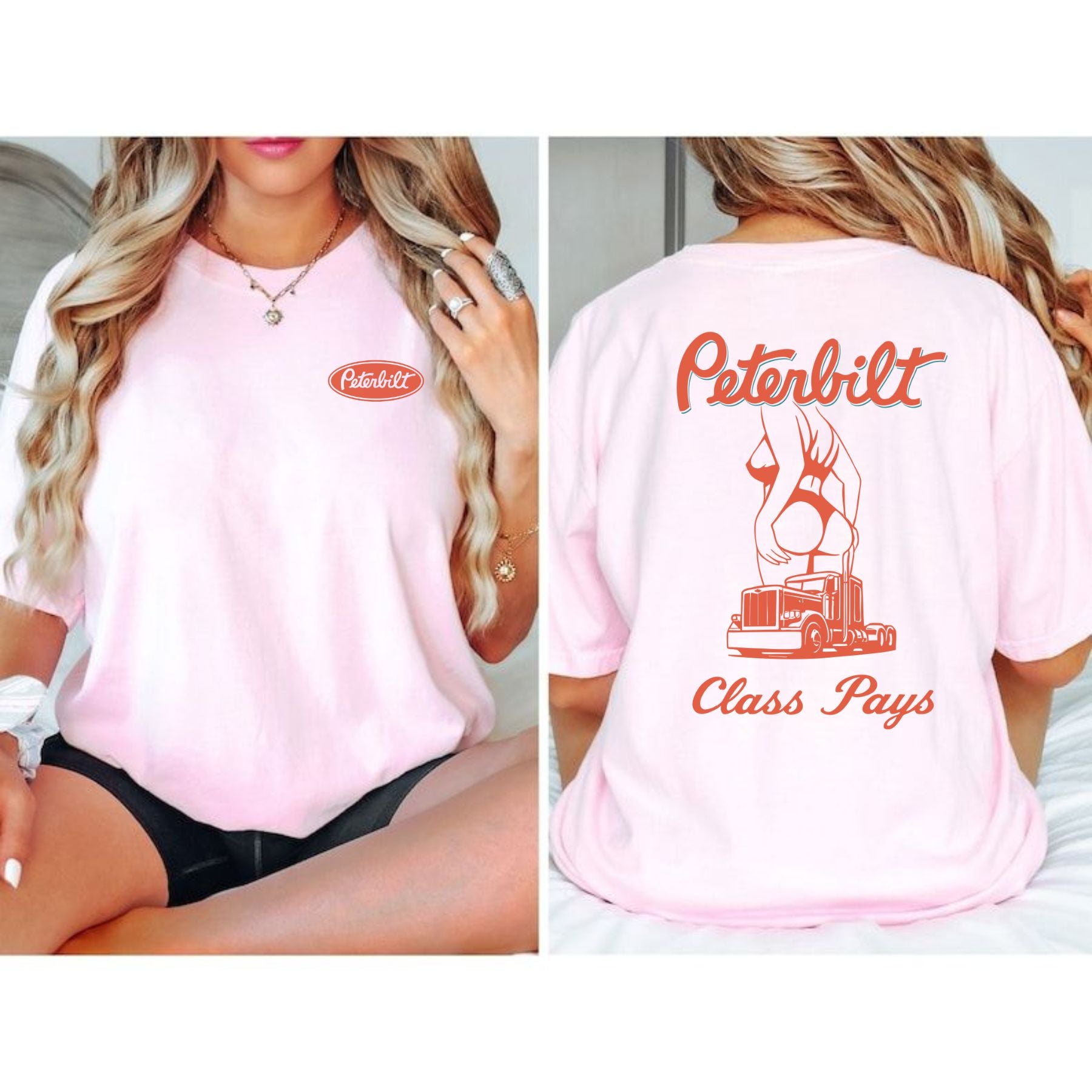 Peterbilt "Class Pays" Tee - Unisex Cotton Trucking Enthusiast Shirt, Official Brand Apparel-Pasimax