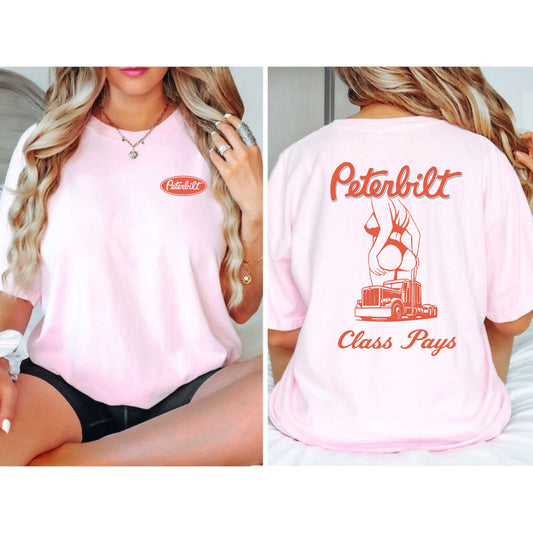 Peterbilt "Class Pays" Tee - Unisex Cotton Trucking Enthusiast Shirt, Official Brand Apparel-Pasimax