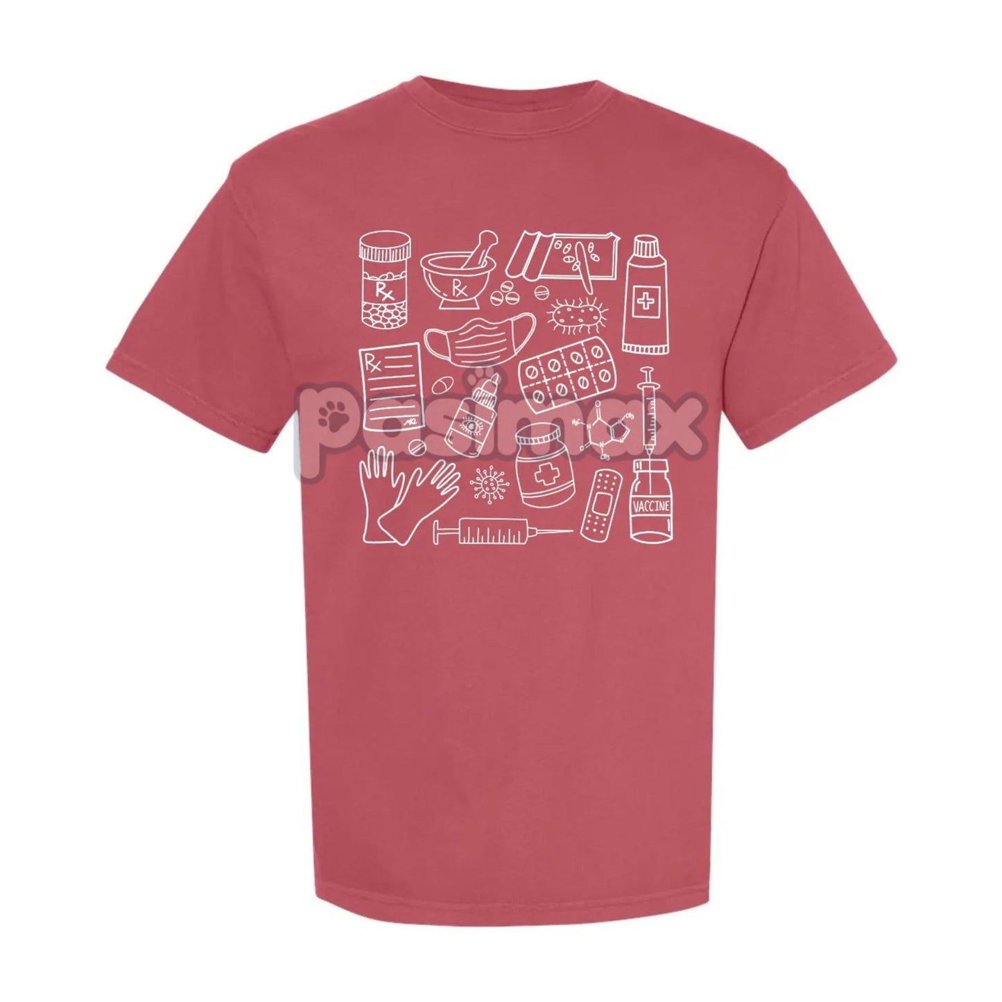 Pharmacy Doodle T-Shirt – Pharmacist Technician Gift, Cute Rx Tech Shirt, Funny Pharmacy Student Tee-Pasimax