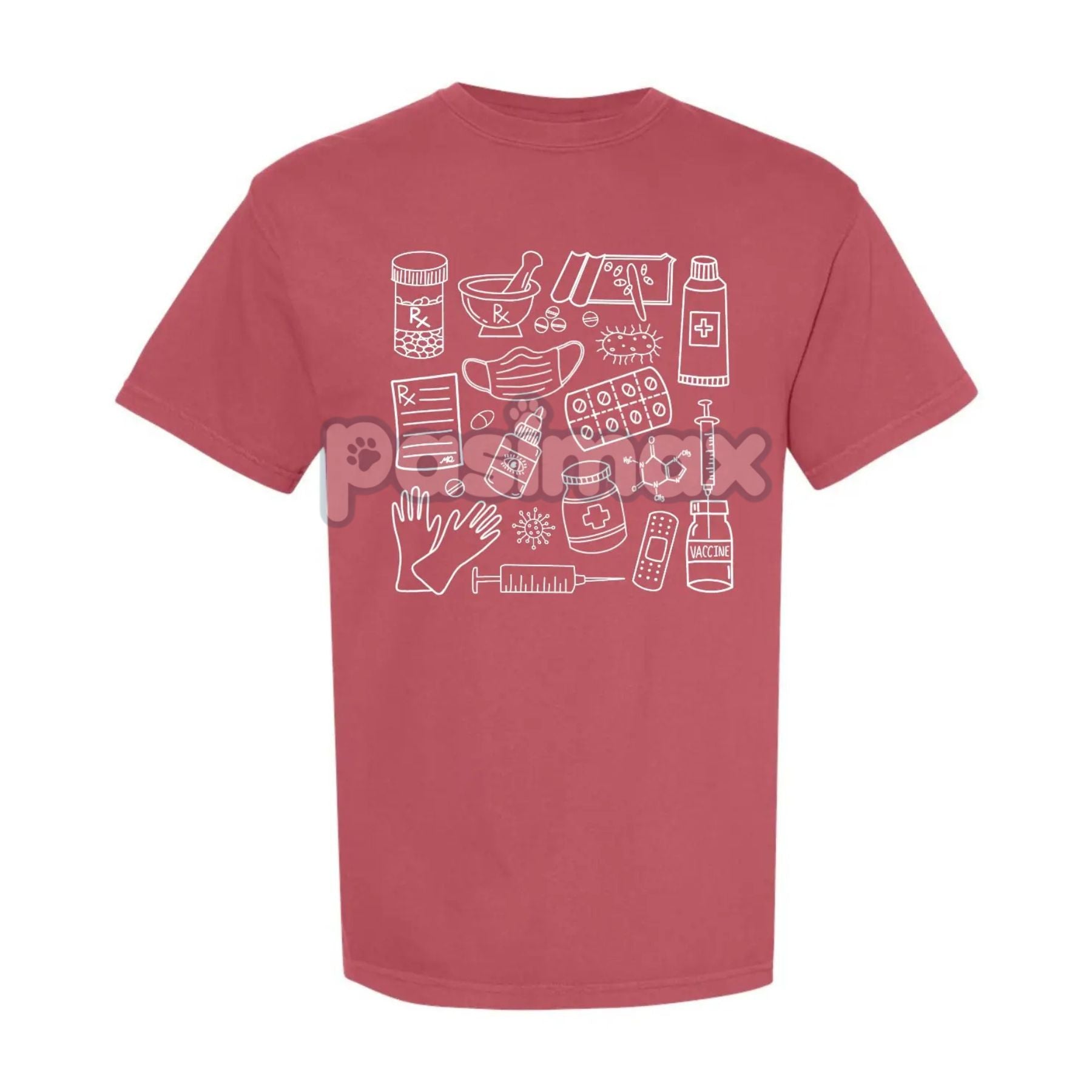 Pharmacy Doodle T-Shirt – Pharmacist Technician Gift, Cute Rx Tech Shirt, Funny Pharmacy Student Tee-Pasimax