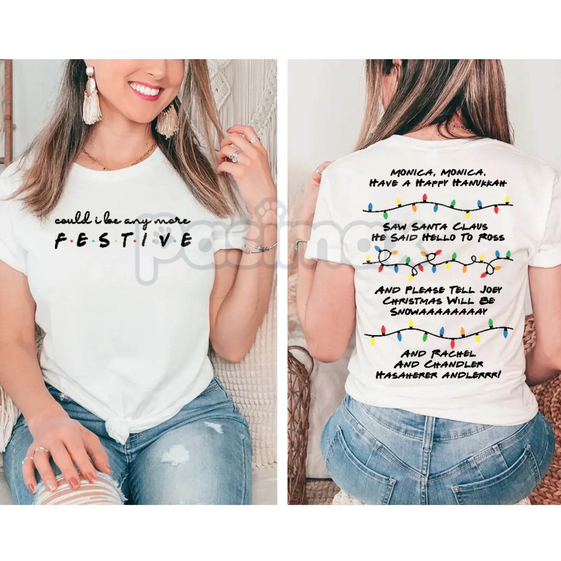 Phoebe Buffay Song Friends Christmas T-Shirt - Funny TV Show Holiday Gift, Unisex Smelly Cat Sweater Tee, 90s Sitcom Fan Apparel-Pasimax