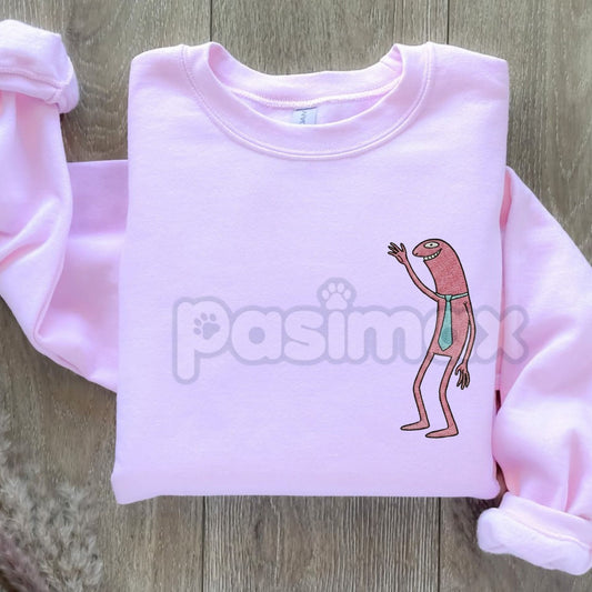 Pim & Charlie Smiling Friends Embroidered Crewneck – Funny Animation Sweatshirt-Pasimax