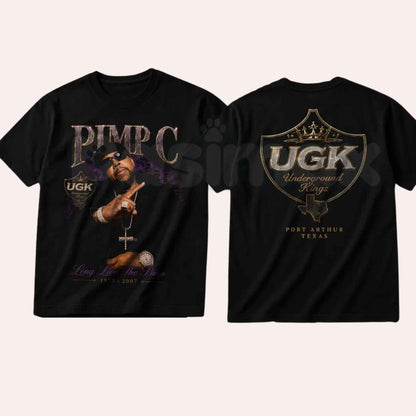 Pimp C Long Live The Pimp Heavy Cotton Unisex Graphic T Shirt – Vintage Rap Legend Tribute Tee, Retro Texas Hip Hop Culture Classic Cotton Streetwear Shirt-Pasimax
