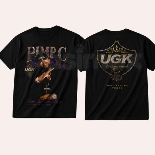 Pimp C Long Live The Pimp Heavy Cotton Unisex Graphic T Shirt – Vintage Rap Legend Tribute Tee, Retro Texas Hip Hop Culture Classic Cotton Streetwear Shirt-Pasimax