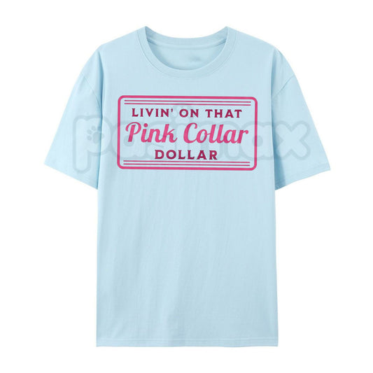 "Pink Collar Dollar" Western Graphic T-Shirt – Retro Marquee Sign Hot Pink Tee, Premium 100% Cotton Desert Rodeo Top, Soft Lived-In Heavyweight Cowgirl Hustle Shirt, Made in USA-Pasimax