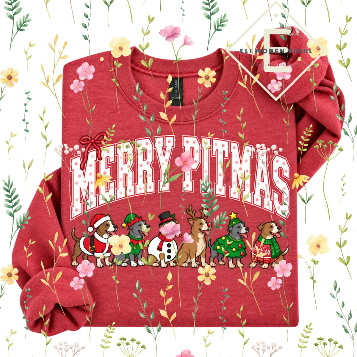 Christmas 30+ Dog Breed Sweatshirt | Merry Dogmas Holly Xmas Crewneck