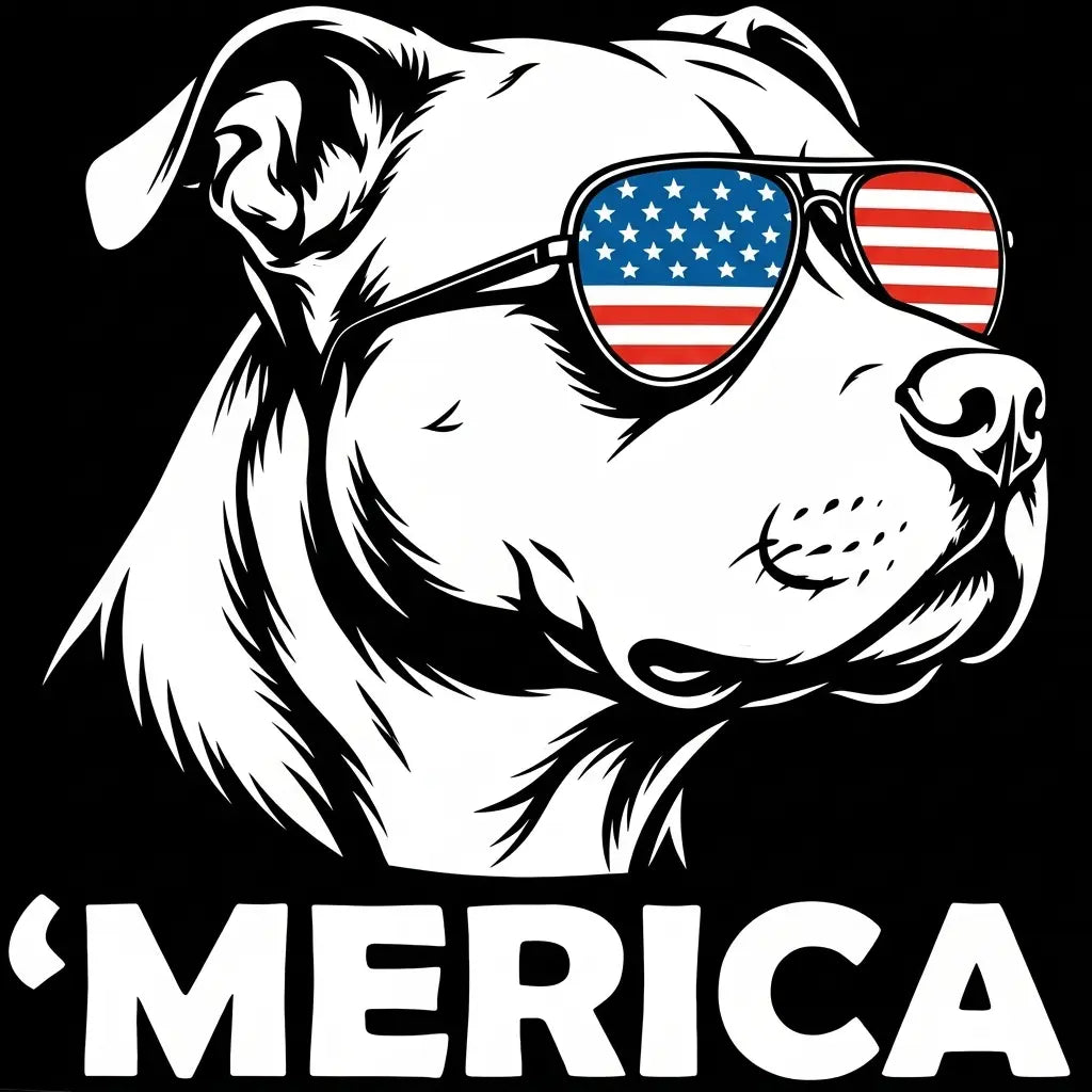 Comfort Colors® Patriotic Dog 4th of July T-Shirt – Funny "Merica" Golden Retriever & Australian Shepherd Shirt, Retro Independence Day Dog Lover Tee