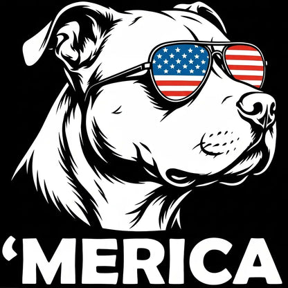 Comfort Colors® Patriotic Dog 4th of July T-Shirt – Funny "Merica" Golden Retriever & Australian Shepherd Shirt, Retro Independence Day Dog Lover Tee
