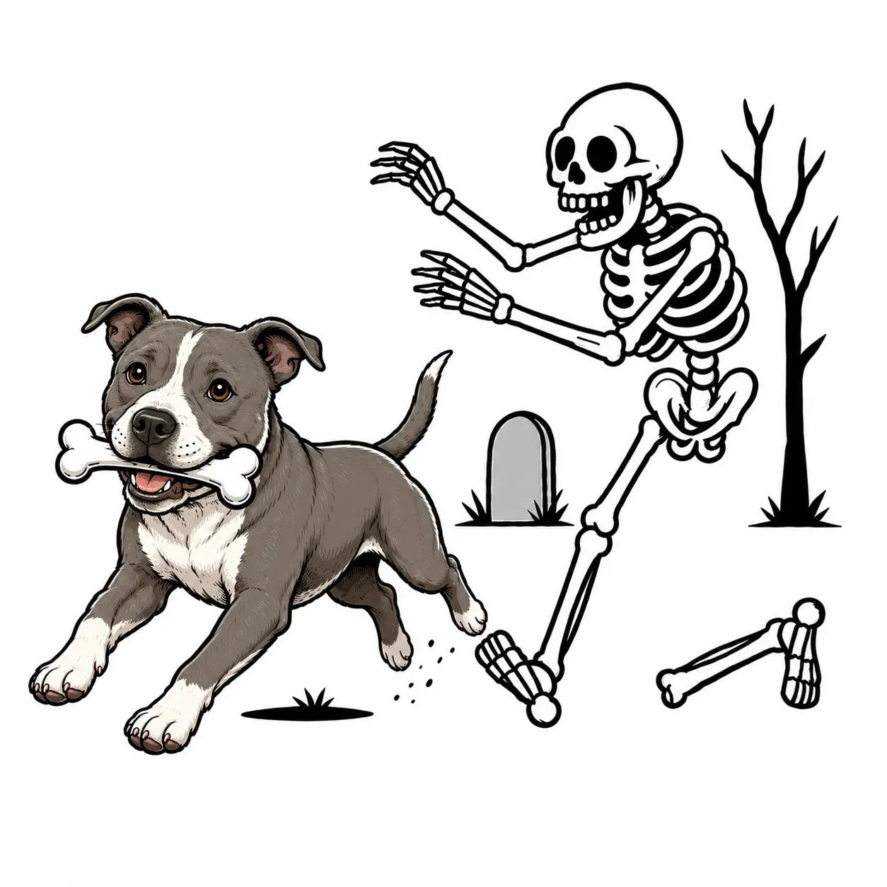 Comfort Colors® Dog Breeds Halloween Skeleton T-Shirt – Funny Spooky Season Pet Lover Graphic Tee, Retro Aesthetic Dog Costume Unisex Top