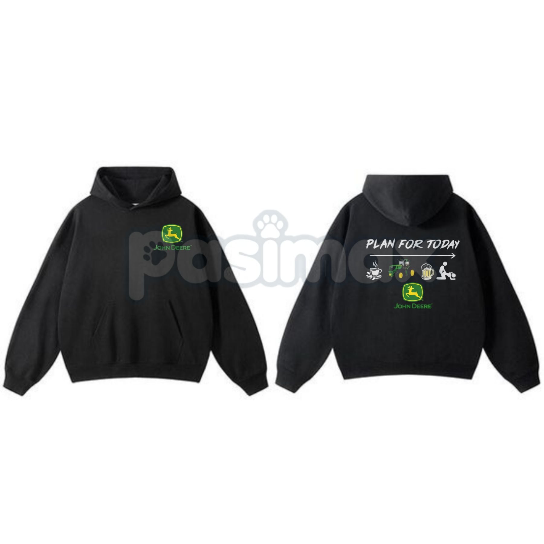 "Plan For Today: Tractor" Hoodie – Funny Farmer Slogan Pullover, Farm Life Apparel & Gift, Unisex-Pasimax