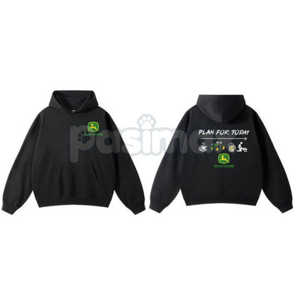 "Plan For Today: Tractor" Hoodie – Funny Farmer Slogan Pullover, Farm Life Apparel & Gift, Unisex-Pasimax