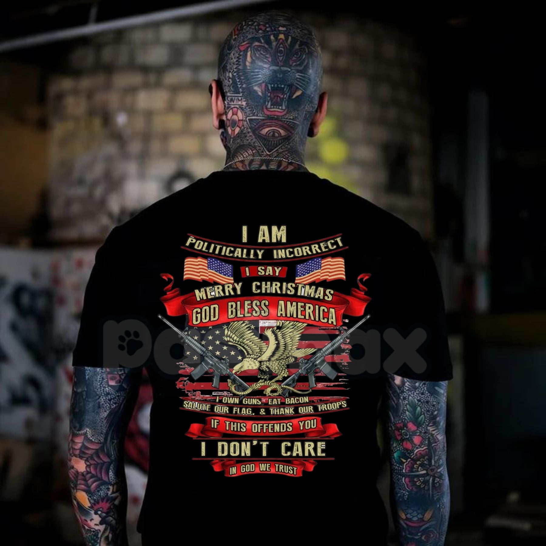 Politically Incorrect Merry Christmas T-Shirt - Funny Subversive Holiday Slogan Tee, Adult Christmas Humor Apparel, Anti-PC Statement Gift-Pasimax