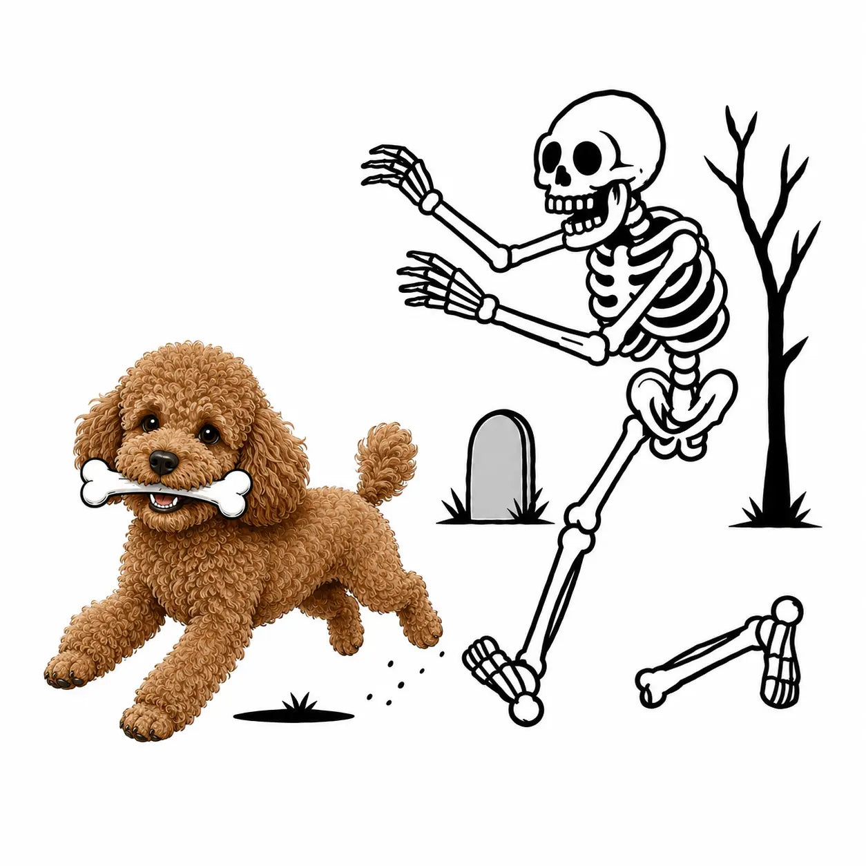 Comfort Colors® Dog Breeds Halloween Skeleton T-Shirt – Funny Spooky Season Pet Lover Graphic Tee, Retro Aesthetic Dog Costume Unisex Top