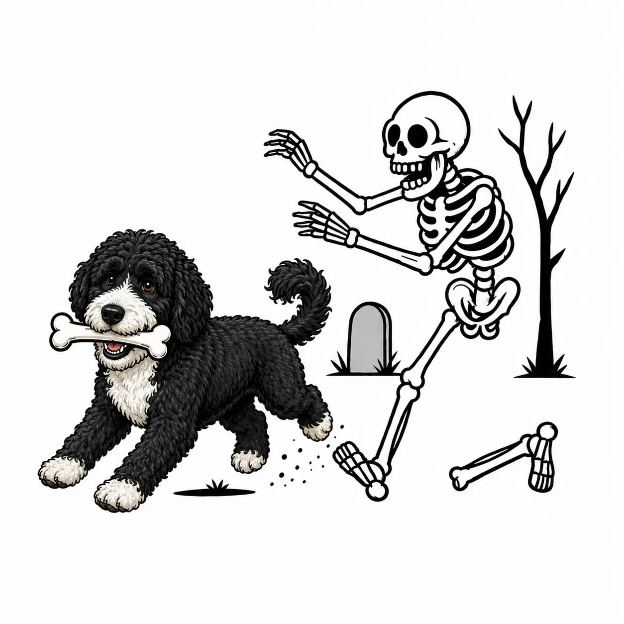 Comfort Colors® Dog Breeds Halloween Skeleton T-Shirt – Funny Spooky Season Pet Lover Graphic Tee, Retro Aesthetic Dog Costume Unisex Top