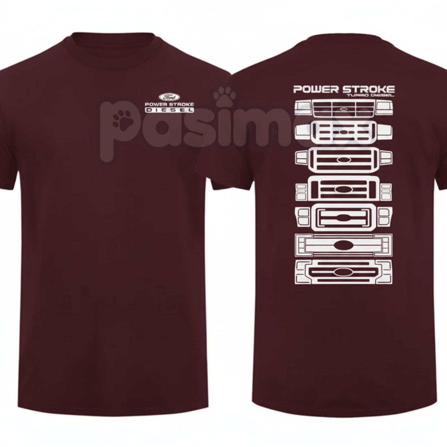 Power Stroke Evolution 2-Sided T-Shirt - Ford Diesel History Graphic Tee, Performance Truck Enthusiast Shirt, 7.3L 6.7L Evolution Apparel-Pasimax