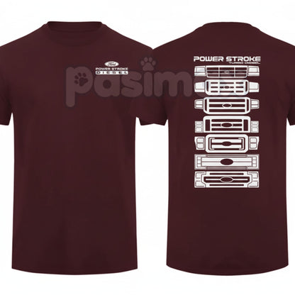 Power Stroke Evolution 2-Sided T-Shirt - Ford Diesel History Graphic Tee, Performance Truck Enthusiast Shirt, 7.3L 6.7L Evolution Apparel-Pasimax
