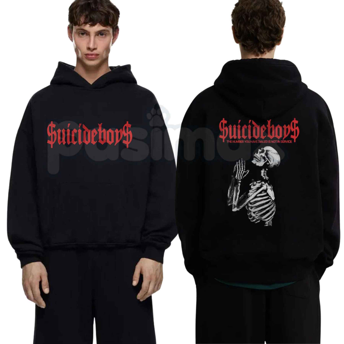 Prayer Skulls Print Hoodie – Vintage Gothic Skeleton Graphic Pullover, Dark Aesthetic Tattoo Art Sweatshirt, Edgy Unisex Streetwear-Pasimax